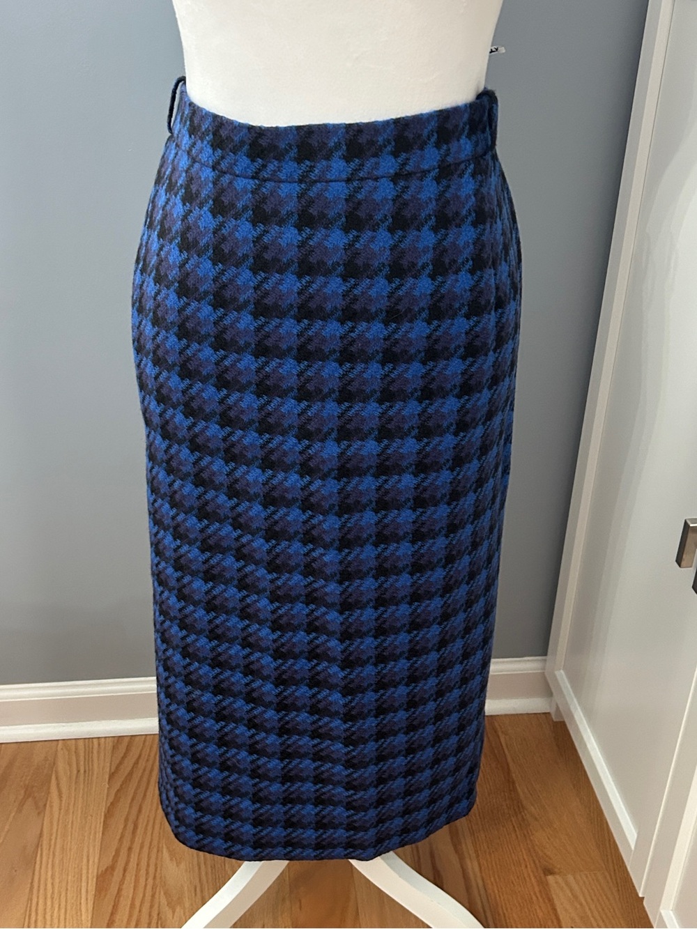 Givenchy En Plus  Wool Pencil Skirt Size 18W Houndstooth Lined Vintage Plus Size